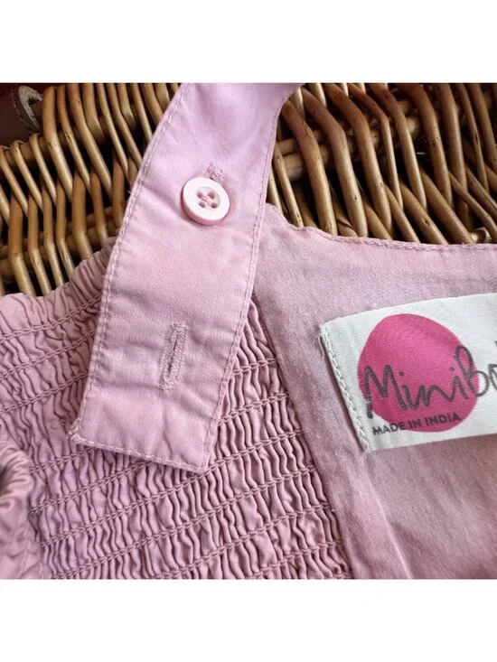 MINI BODEN Embroidered Sundress Girls 6-7 Pink Smocked Dress Flowers Applique - Picture 7 of 9